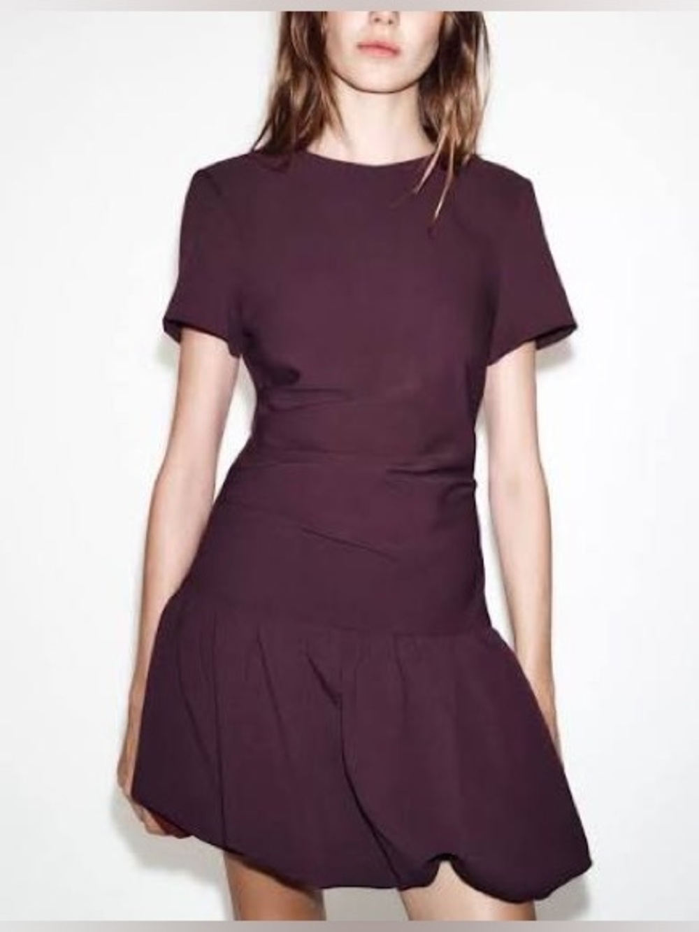 NWT – Zara Short Sleeve Bubble Hem Dress – Medium